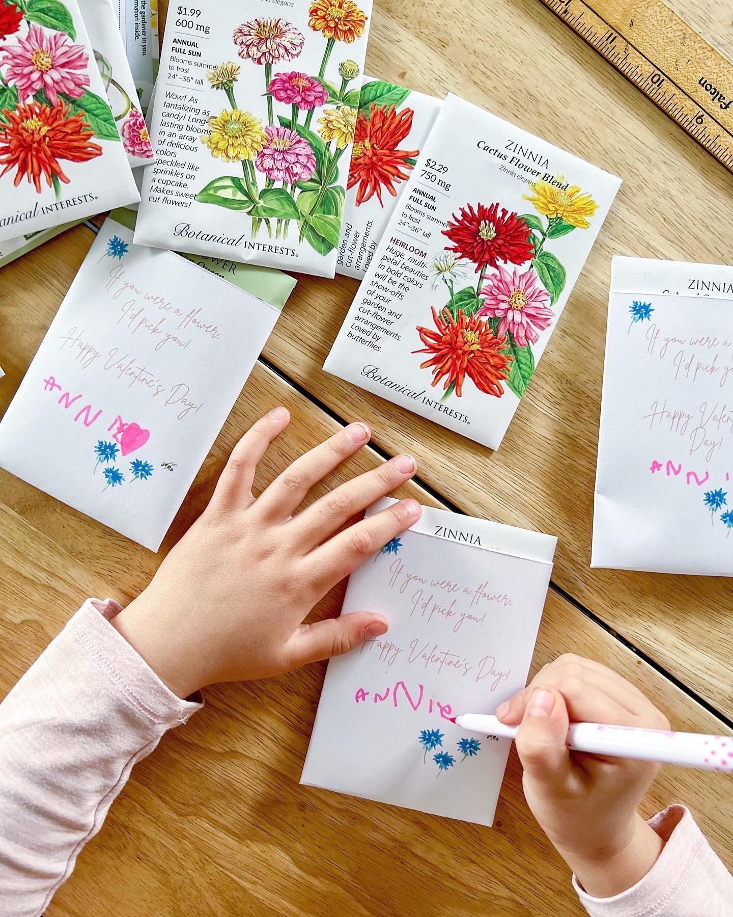 DIY Flower Seed Valentine Cards for Kids Hidden Springs Flowers