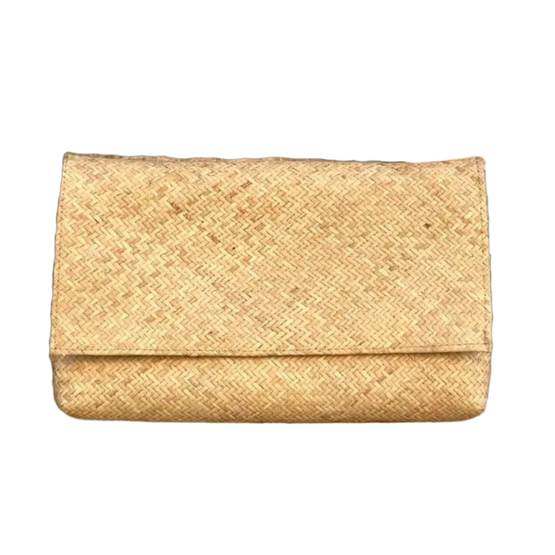 Ivory Rattan Clutch