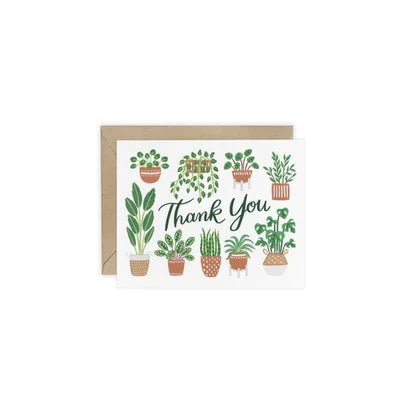 Houseplants Thank You Greeting Card