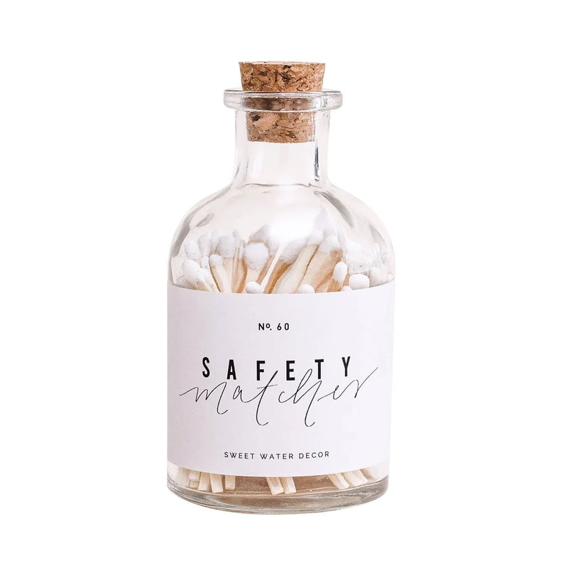 White Safety Matches in Apothecary Jar